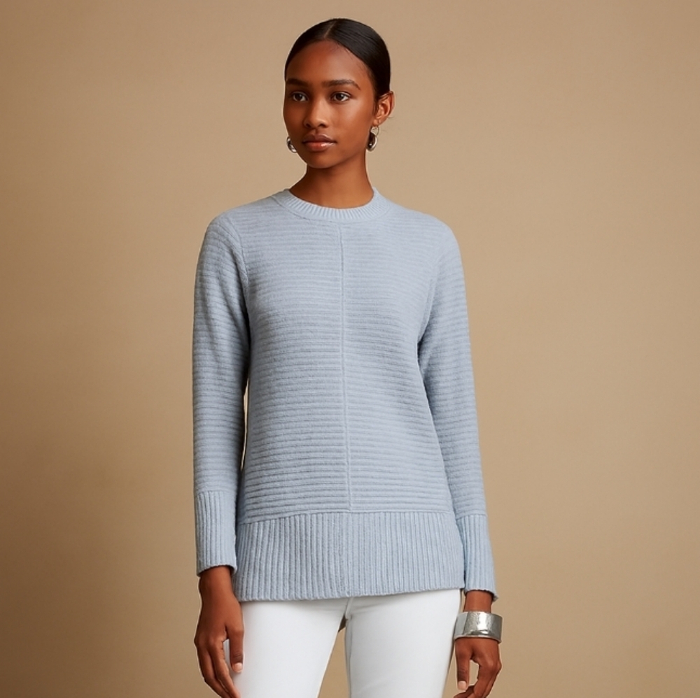 Nine West Sparkle Ribbed Knit Sweater Pastel Blue XS - Picture 13 of 13
